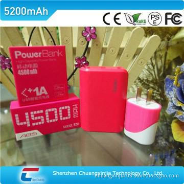 Fashion design battery powered mobile phone charger 5200mah